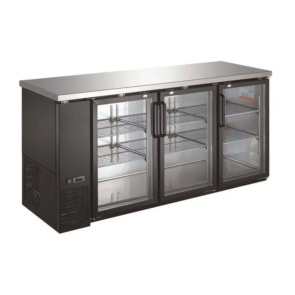 UBB-24-72G-HC Three Glass Door Back Bar Cooler - 72" WidthToronto Commercial Refrigeration