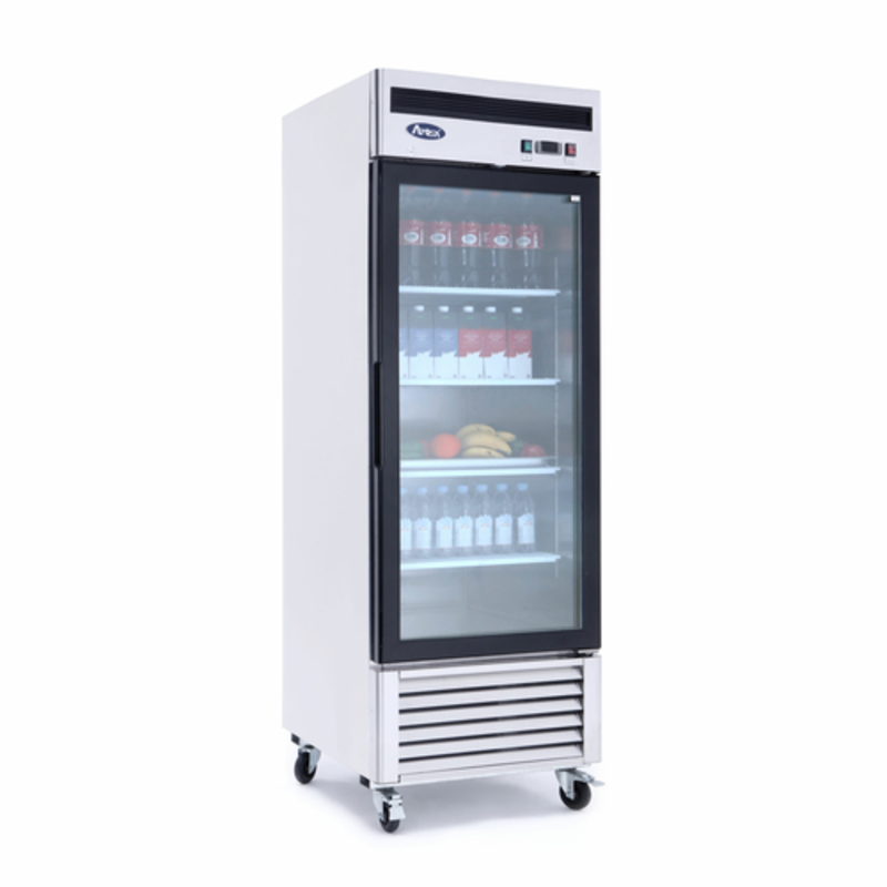 Réfrigérateur de présentation à porte vitrée une section Atosa MCF8705GR 27 pouces