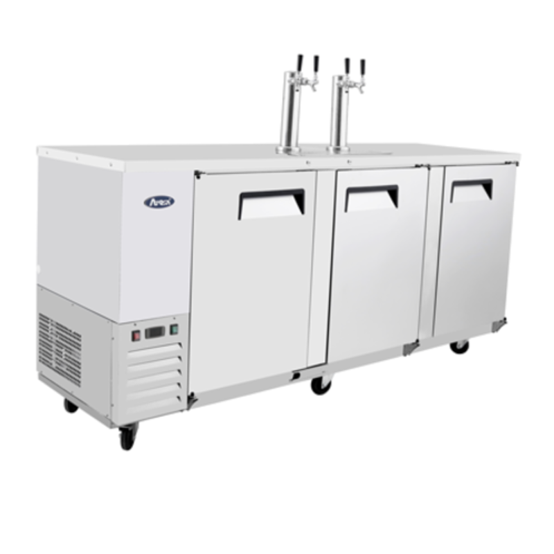 Réfrigérateur commercial à tirage direct pour bière Atosa MKC90GR de 89 pouces, capacité de 4 fûts