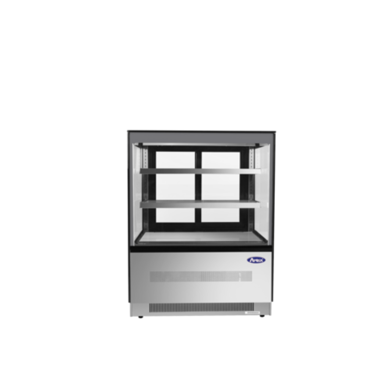 Vitrine réfrigérée carrée en inox Atosa RDCS-35 pour charcuterie et pâtisserie - 295 litres