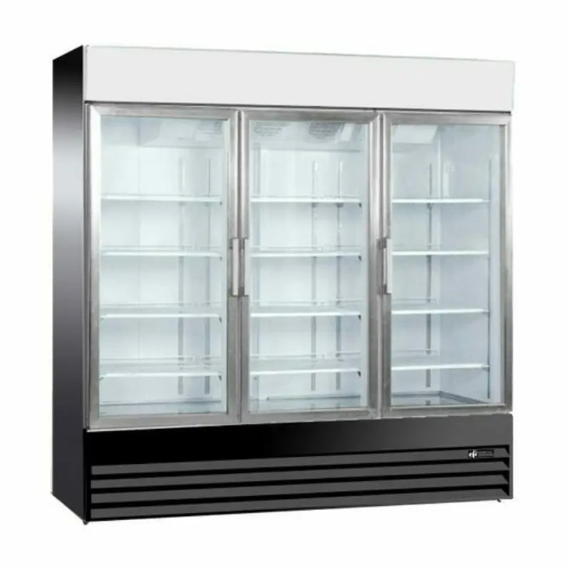 EFI C3-78GDVCX X-LINE 78" 3-Door Black Glass Display Cooler RefrigeratorToronto Commercial Refrigeration