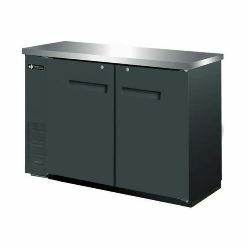 EFI CBBDR2-48CC Commercial 2-Door Black Back Bar Solid Cooler