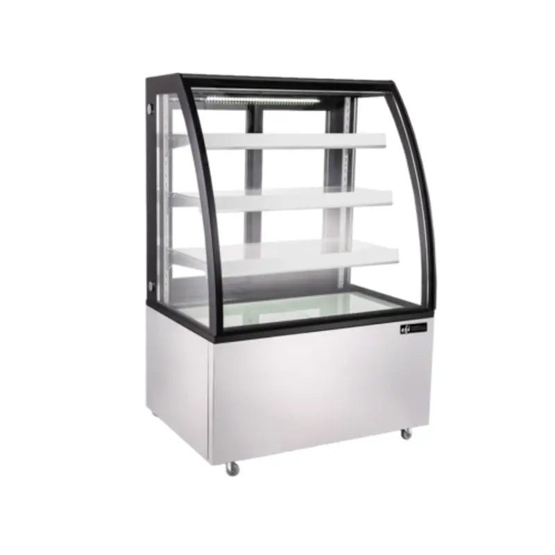 EFI Display CGCM-3756 Refrigerated Curved Glass Display Case with LED Lighting