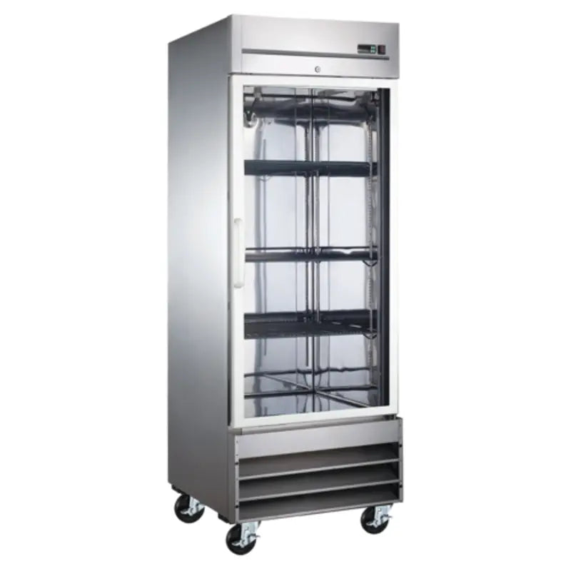 EFI X-LINE 27" Glass Single Door Stainless Steel Commercial Cooler Refrigerator