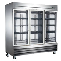 EFI X-LINE 82" Glass 3 Door Stainless Steel Commercial Cooler RefrigeratorToronto Commercial Refrigeration