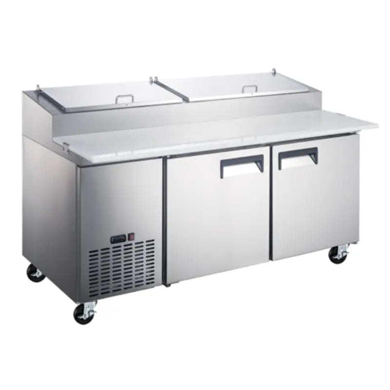 EFI X-Line 67" Refrigerated Pizza Prep Table with Cutting Board and Casters