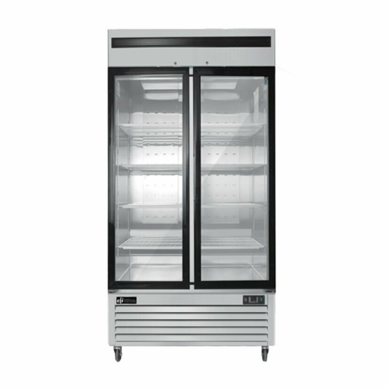 EFI 39.5-Inch 2-Door Glass Merchandising Refrigerator - 35.3 Cu. Ft.