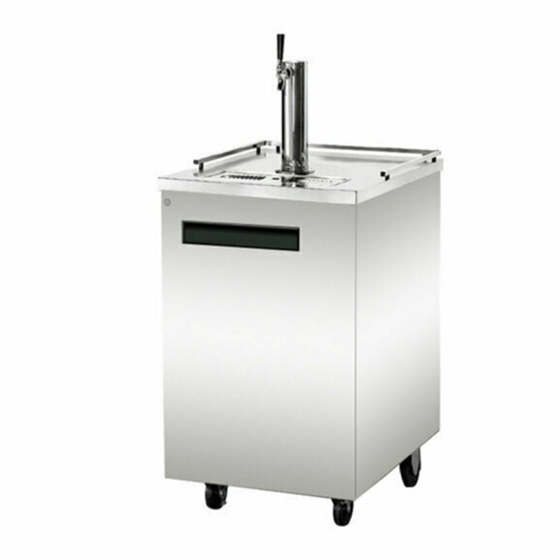 Réfrigérateur de fûts à tirage direct EFI CBBSDD1-24CC avec porte simple et double robinet, 23,5 pouces