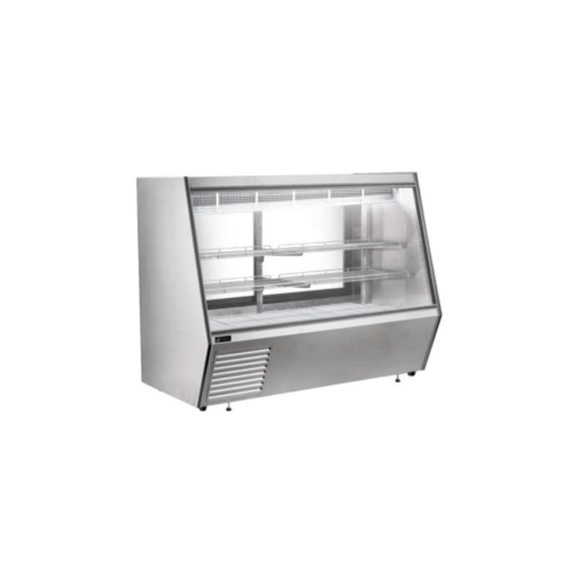 Vitrine de comptoir réfrigérée EFI CDCSS-72 en acier inoxydable avec verre droit, 977 litres