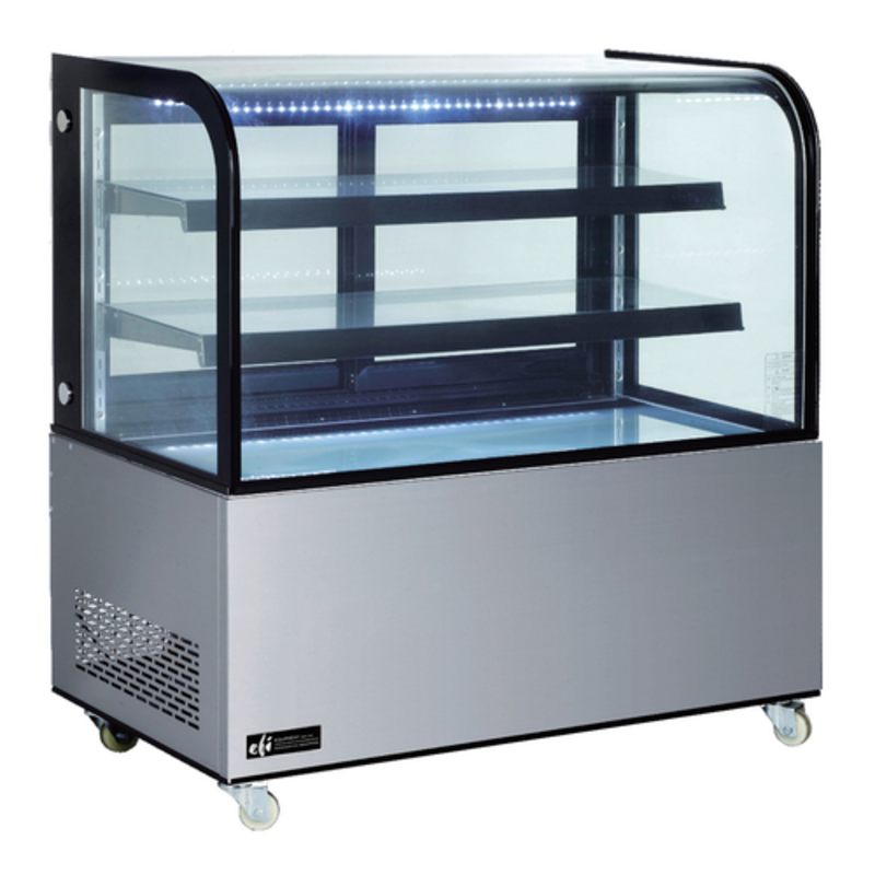 Vitrine réfrigérée de pâtisserie EFI CGCM-4848 47,8 po avec verre incurvé, noire
