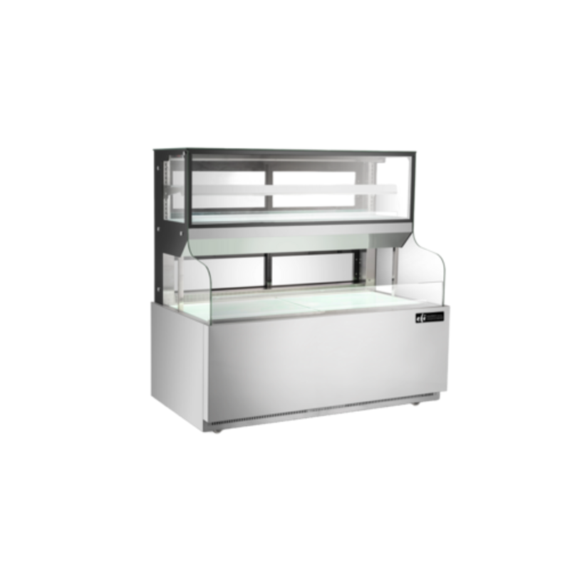 Réfrigérateur-présentoir combiné en acier inoxydable EFI CGOSM-7260 de 70,8 pouces