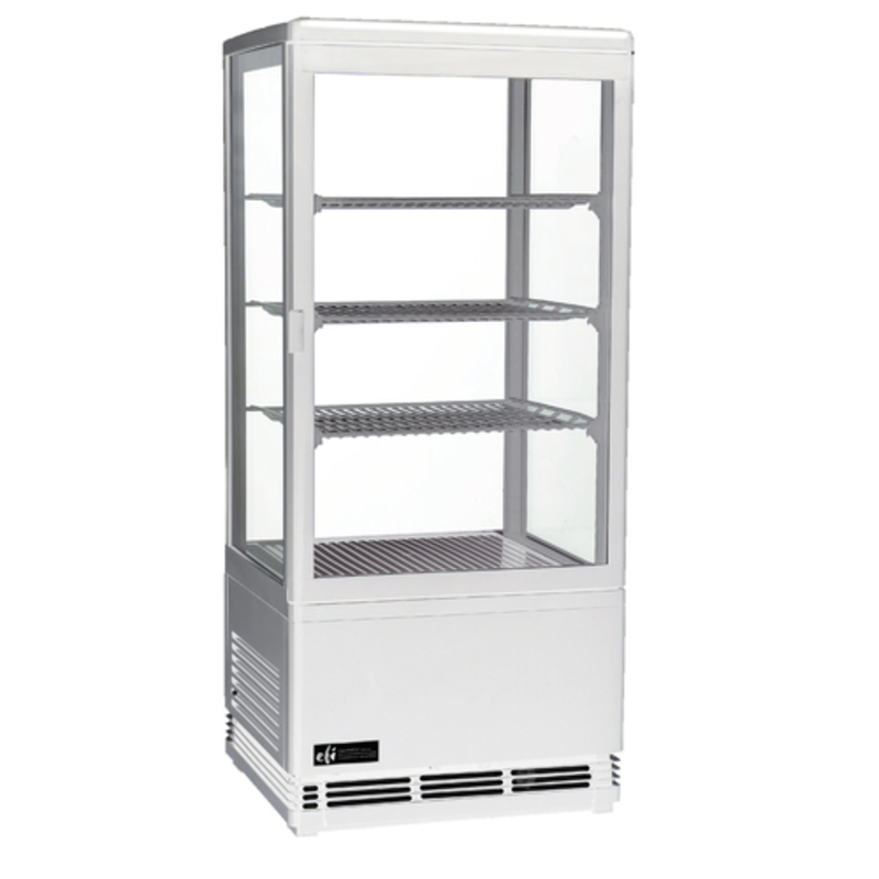 Vitrine réfrigérée en verre à 4 faces EFI CGCM-1738-W, 82 litres, blanc