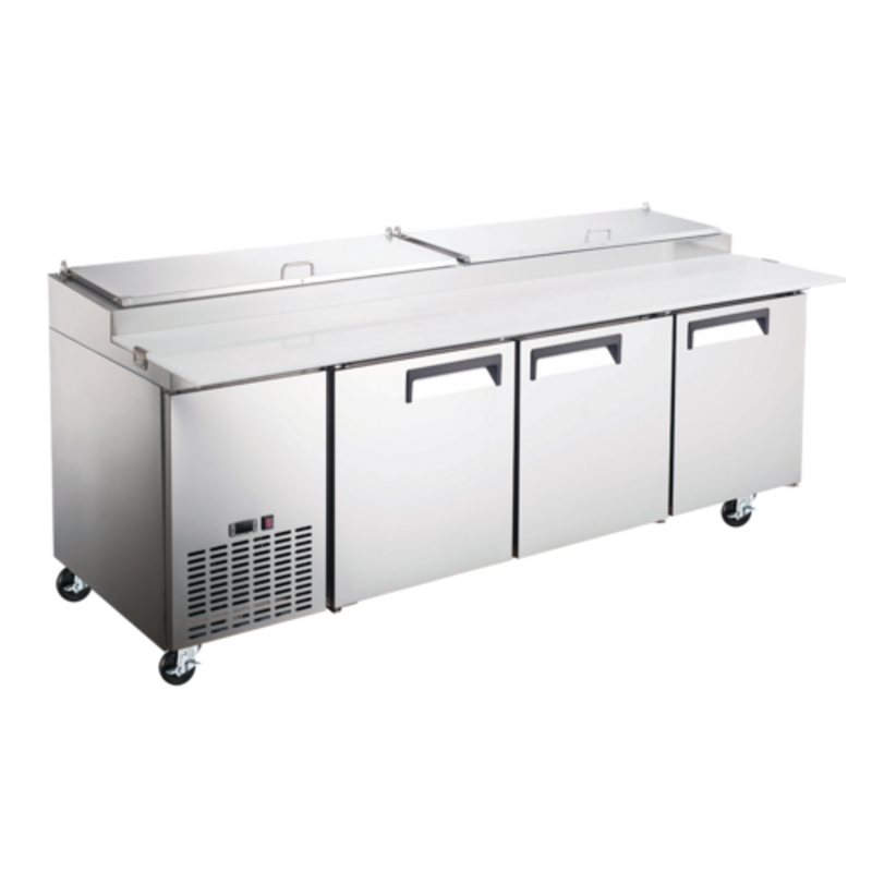 Table de préparation de pizza commerciale à trois portes EFI CPDR3-93VCX Versa Chill de 236 cm