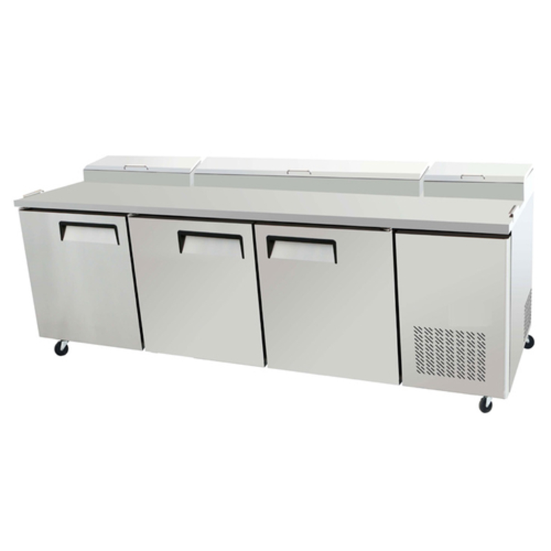 Table de préparation de pizzas commerciales à trois portes EFI CPDR3-93VC Versa-Chill de 93 pouces