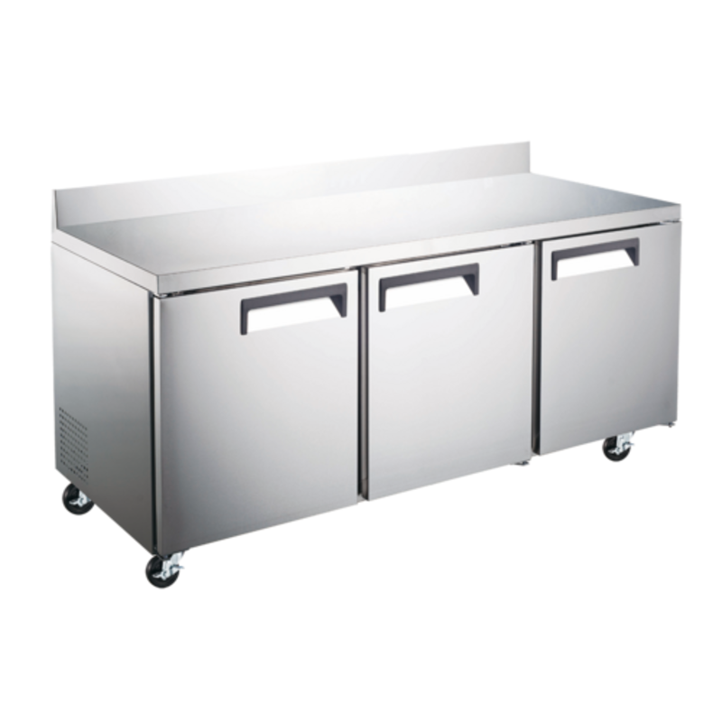 EFI CWDR3-72VCX Versa Chill Comptoir de travail réfrigéré à trois portes de 72 pouces avec dosseret