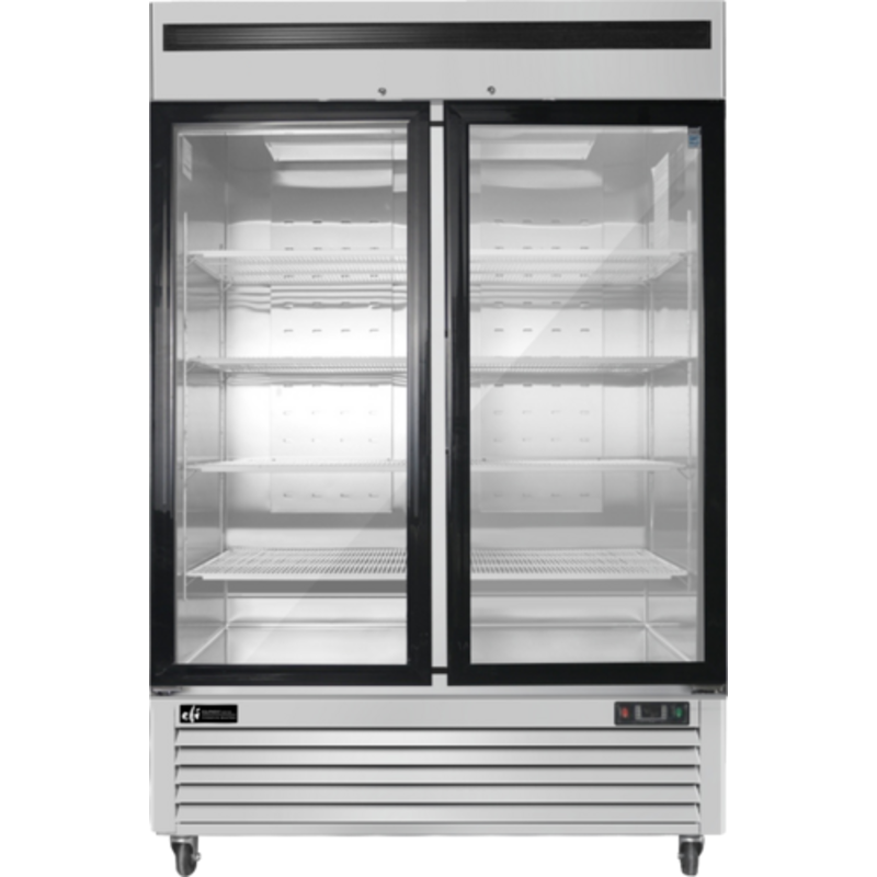EFI FI2-54GDSVC 54.4-Inch Two-Door Glass Display Freezer for Ice Cream Novelties