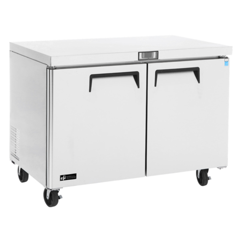 Congélateur bas de comptoir commercial à deux portes EFI FUDR2-60VC Versa-Chill de 60,2 pouces – 16,8 pi cu