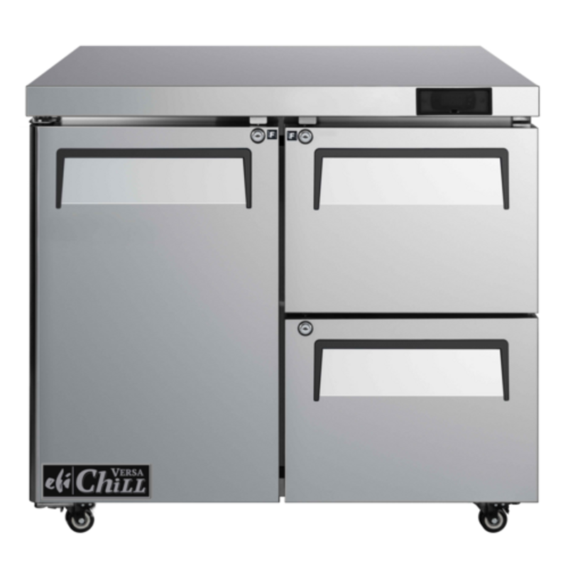 Congélateur bas de comptoir EFI FUDW2-36VC de 91 cm avec 1 porte et 2 tiroirs