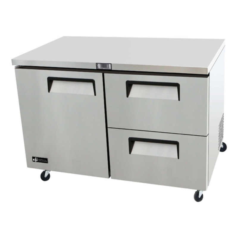 Congélateur commercial sous-comptoir EFI Versa-Chill de 48 pouces avec 1 porte et 2 tiroirs