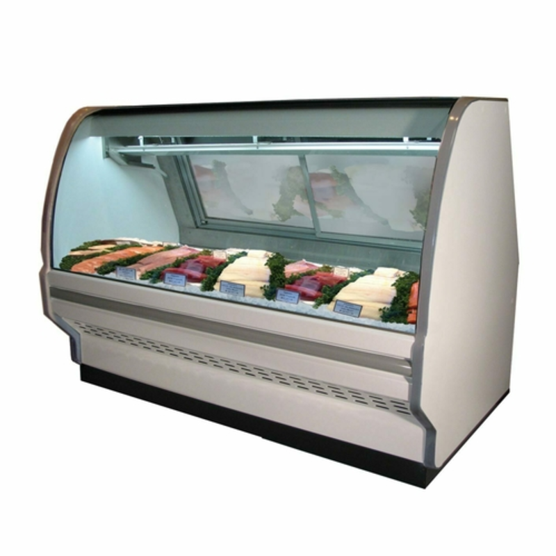 Howard-McCray SC-CFS40E-6C-LED Vitrine réfrigérée à poisson et volaille avec verre incurvé de 75,5 pouces