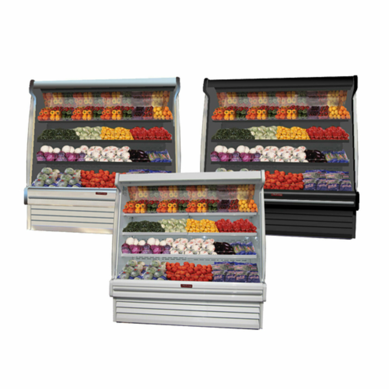 Vitrine réfrigérée de présentation de produits frais ouverte sans fin Howard McCray SC-OP35E-4S-B-LED de 51 pouces, noire