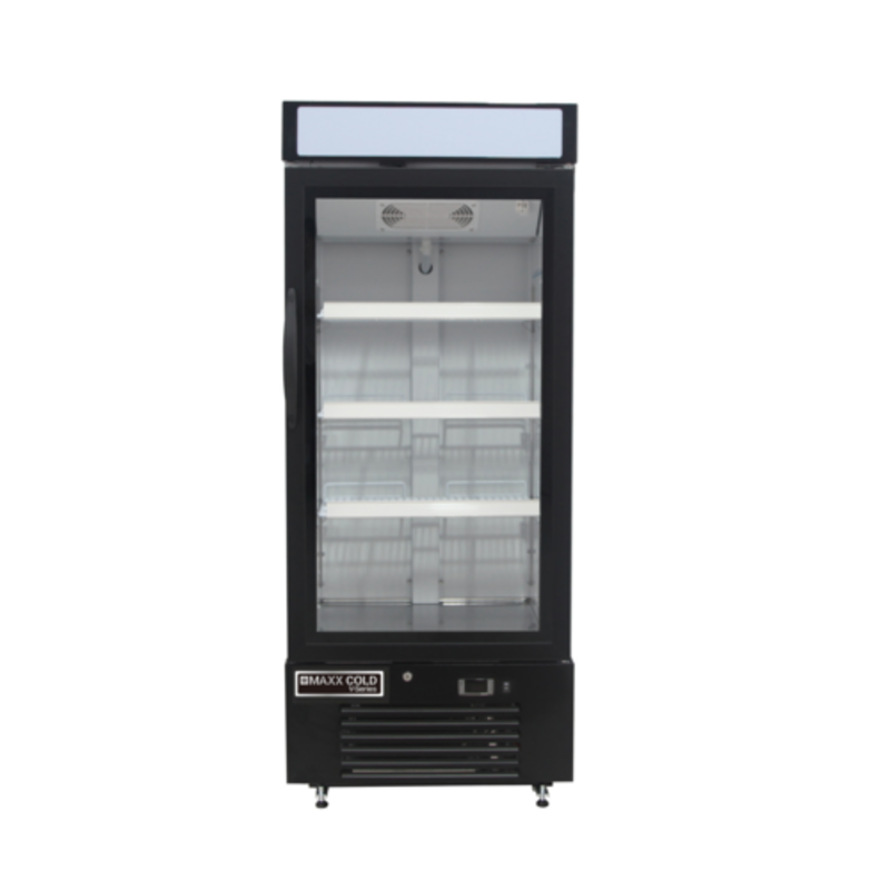 Congélateur d'exposition à porte vitrée Maxx Cold MVMF12B 63,5 cm série V - Noir