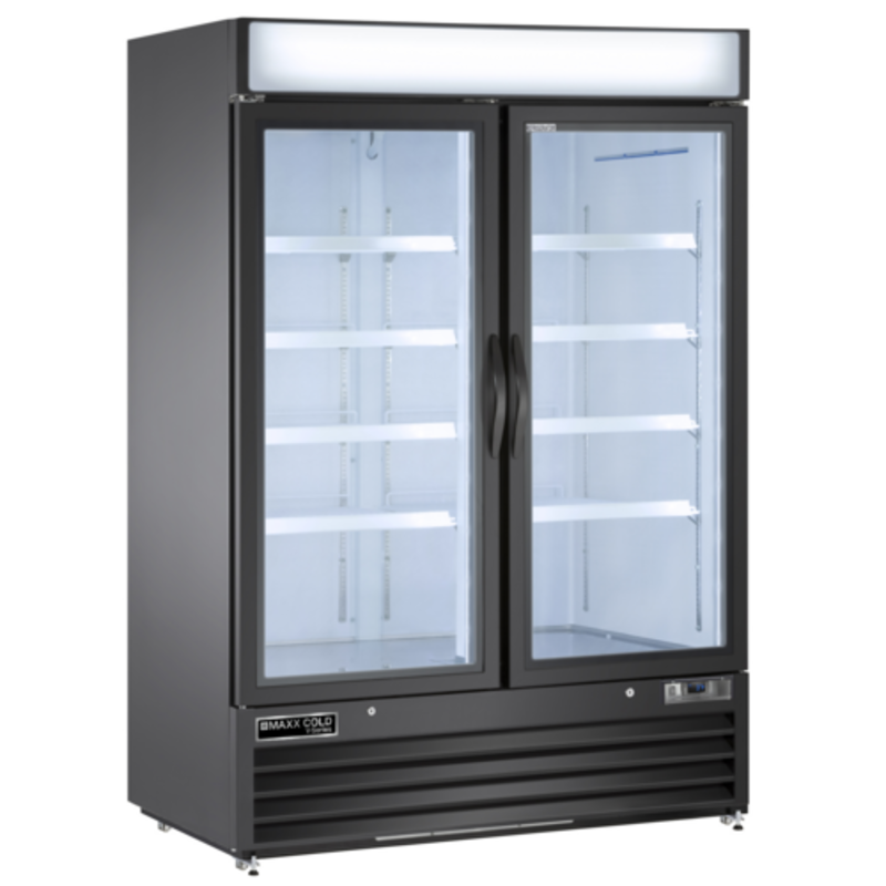 Maxx Cold MVMR48B V-Series 54-Inch 2-Door Glass Merchandising Refrigerator