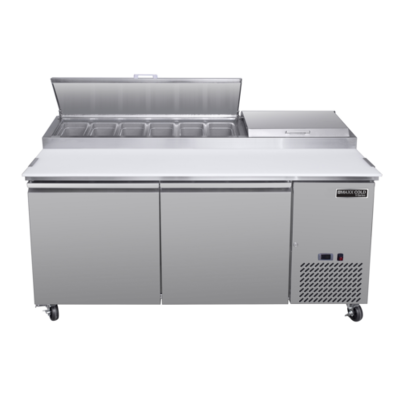 Maxx Cold MVPP70HC V-Series Table de préparation à pizza commerciale à deux portes de 169,7 cm