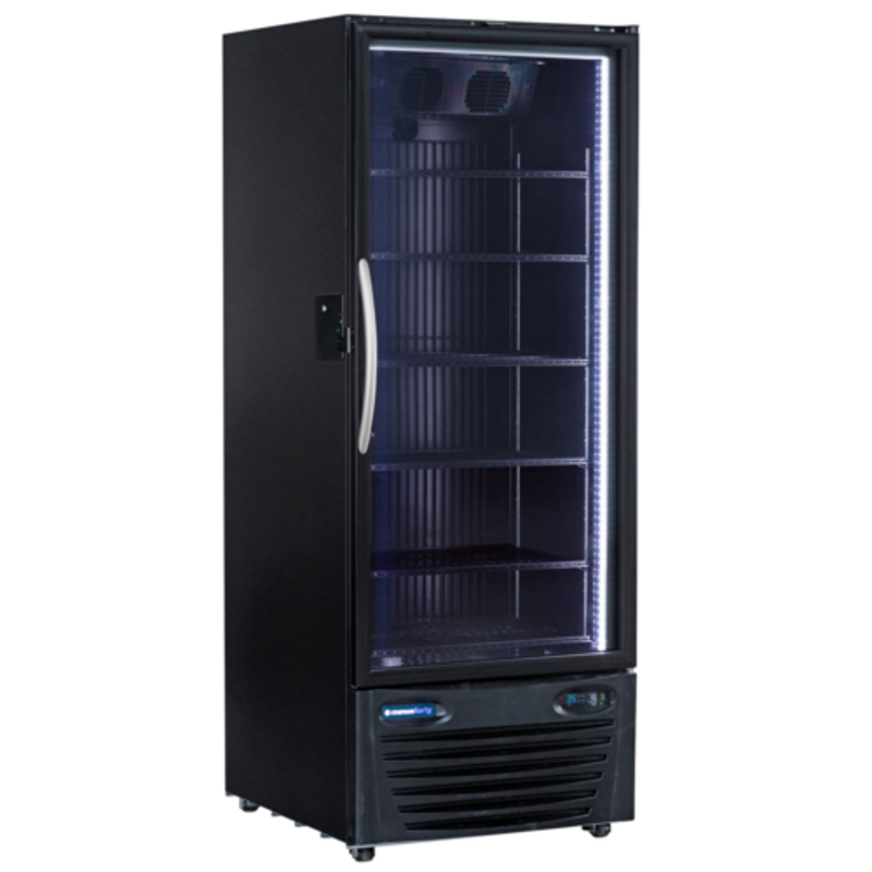 Minus Forty 22-USGR-F2-BK-BI Vitrine réfrigérée noire à porte vitrée de 23,41 pi³