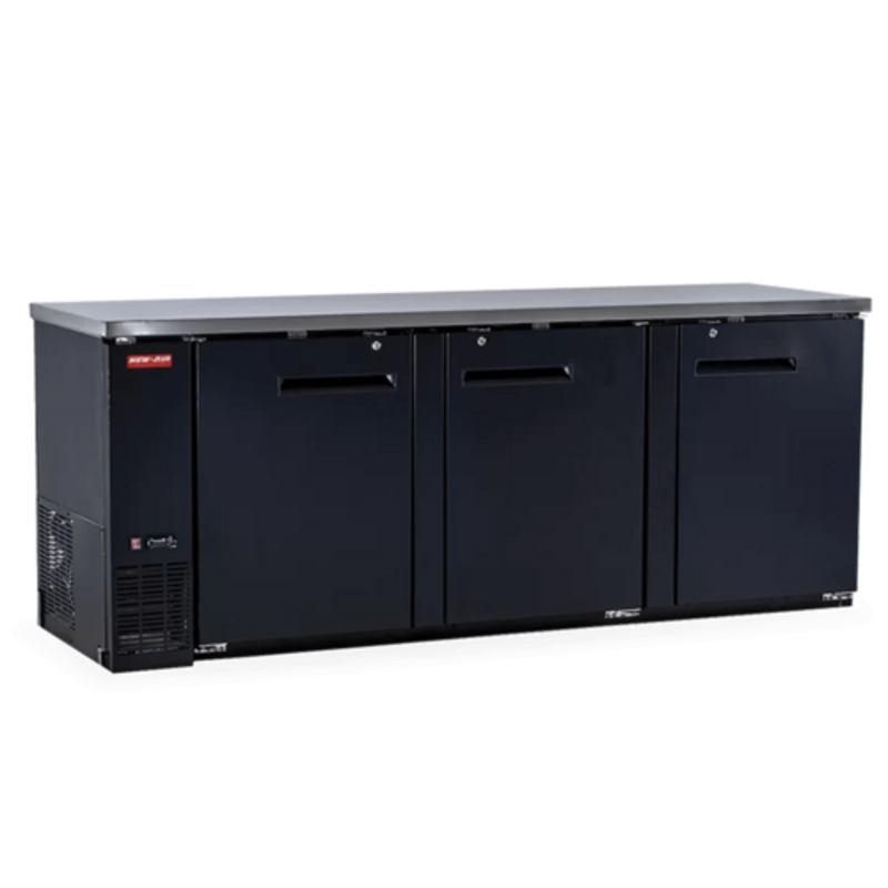Réfrigérateur de bar arrière New Air NBB-90-SB de 90,5 pouces à trois portes et fond plein, 32 pi cu.