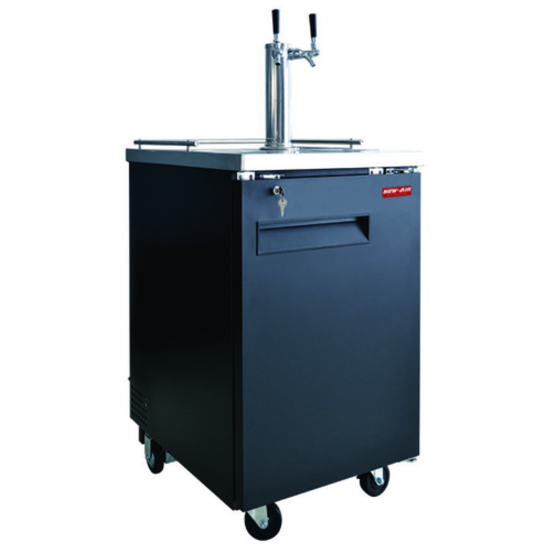New Air NBD-23-SB 23.5-Inch Single-Section Commercial Keg Dispenser with Dual Faucets