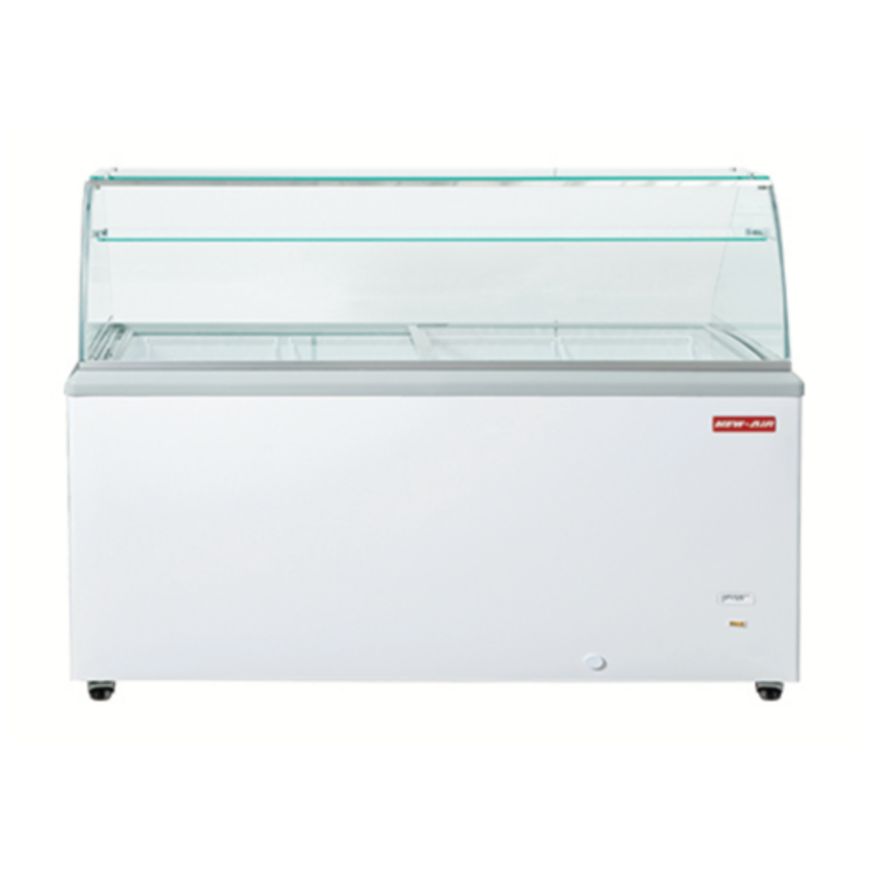 New Air NIF-71-DC 71-Inch Commercial Ice Cream Dipping Cabinet with Glass Canopy