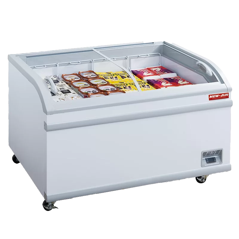 New Air NIF-80-CG 79.5-Inch Curved Glass Dipping Ice Cream Display Freezer