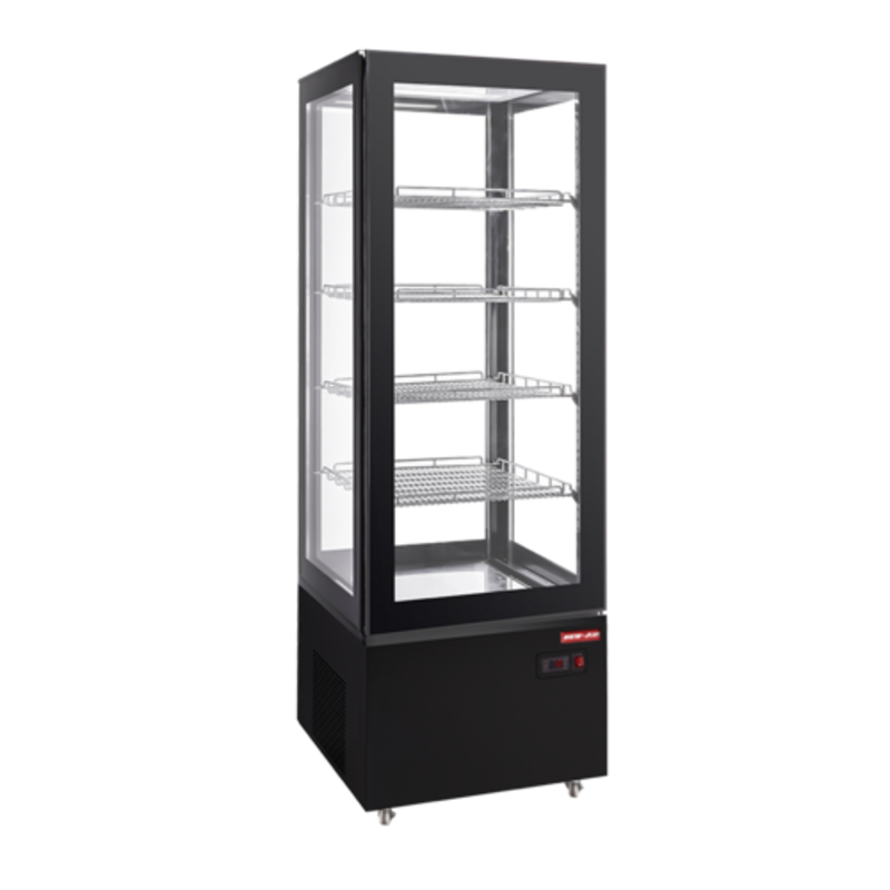 Vitrine réfrigérée verticale en acier inoxydable brossé noir New Air NUDC-21-S - 249 litres