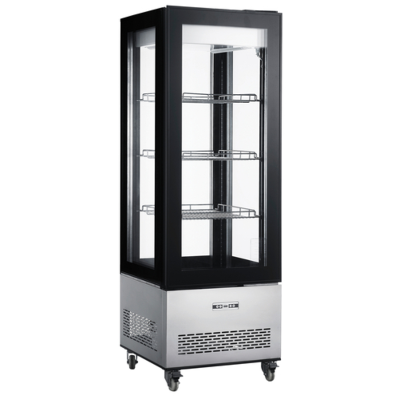 Vitrine réfrigérée verticale New Air NUDC-26-SS de 26 pouces avec base en acier inoxydable