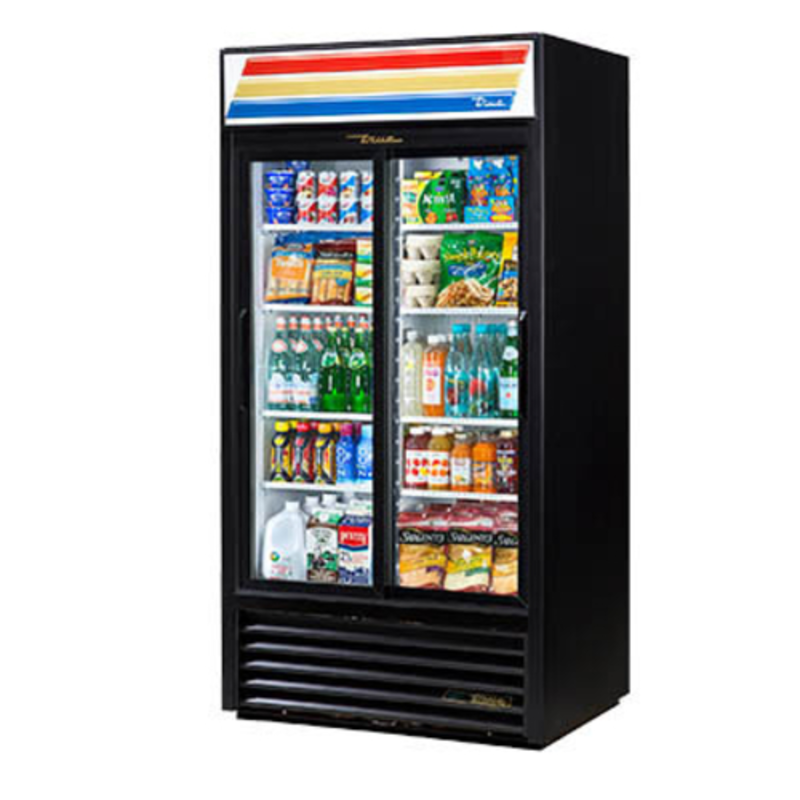 Réfrigérateur commercial à portes coulissantes doubles en verre True GDM-33-HC-LD de 39,5 pouces