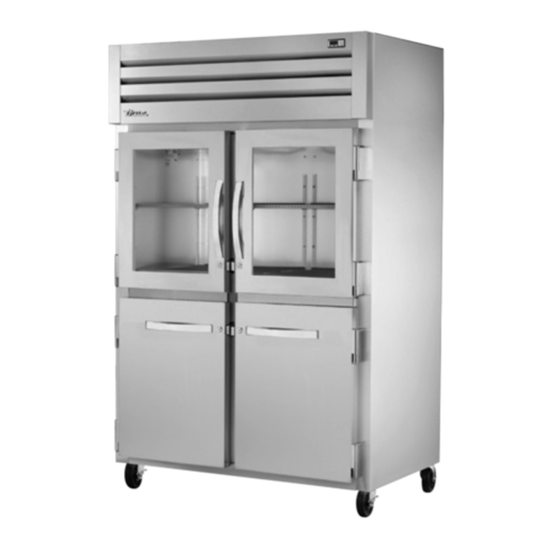 Réfrigérateur positif à deux sections True STG2R-2HG/2HS-HC 133,78 cm, portes moitié vitrées et moitié pleines