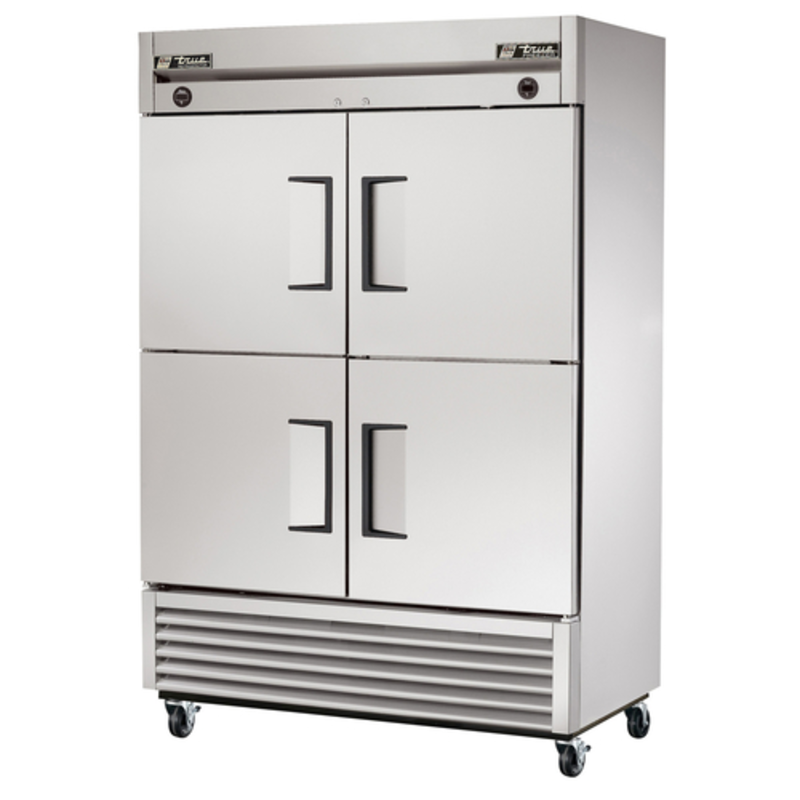 True Refrigeration T-49DT-4-HC Dual Temperature Reach-In Cooler and Freezer Combo with Half Doors