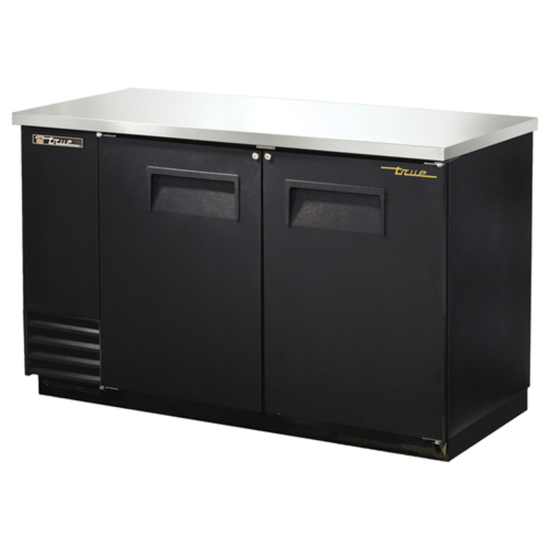 Réfrigérateur de bar arrière True Refrigeration TBB-2-HC à deux sections, portes pleines, 150 cm