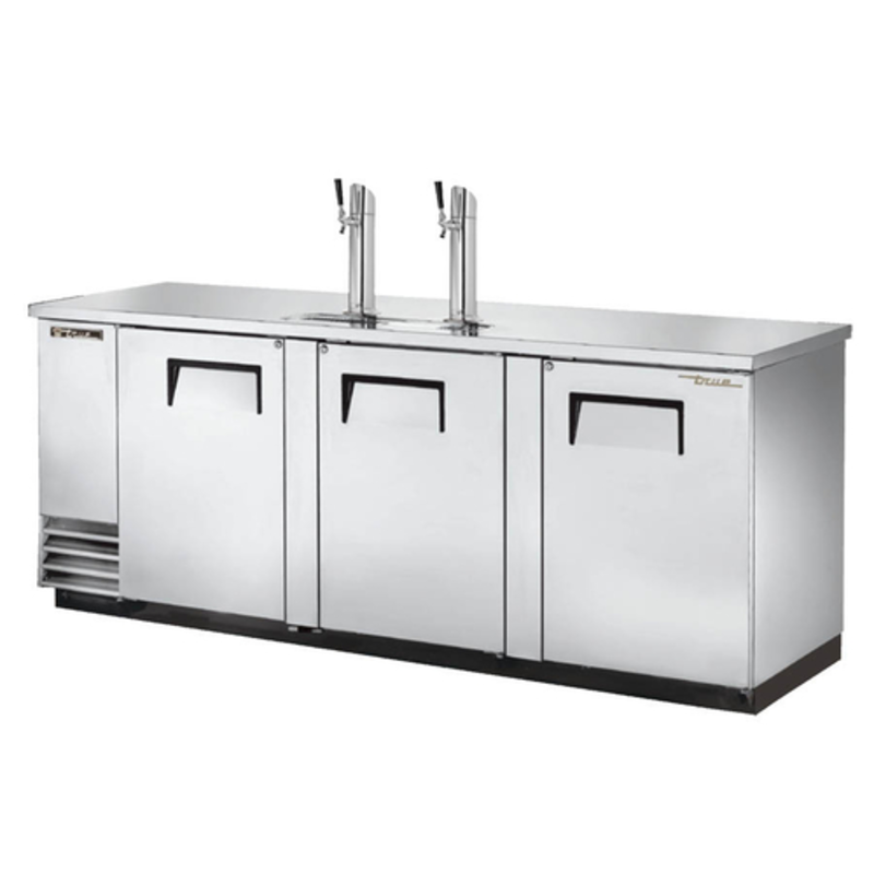 True Refrigeration TDD-4-S-HC 90-Inch Stainless Steel 3-Door Commercial Draft Beer Dispenser