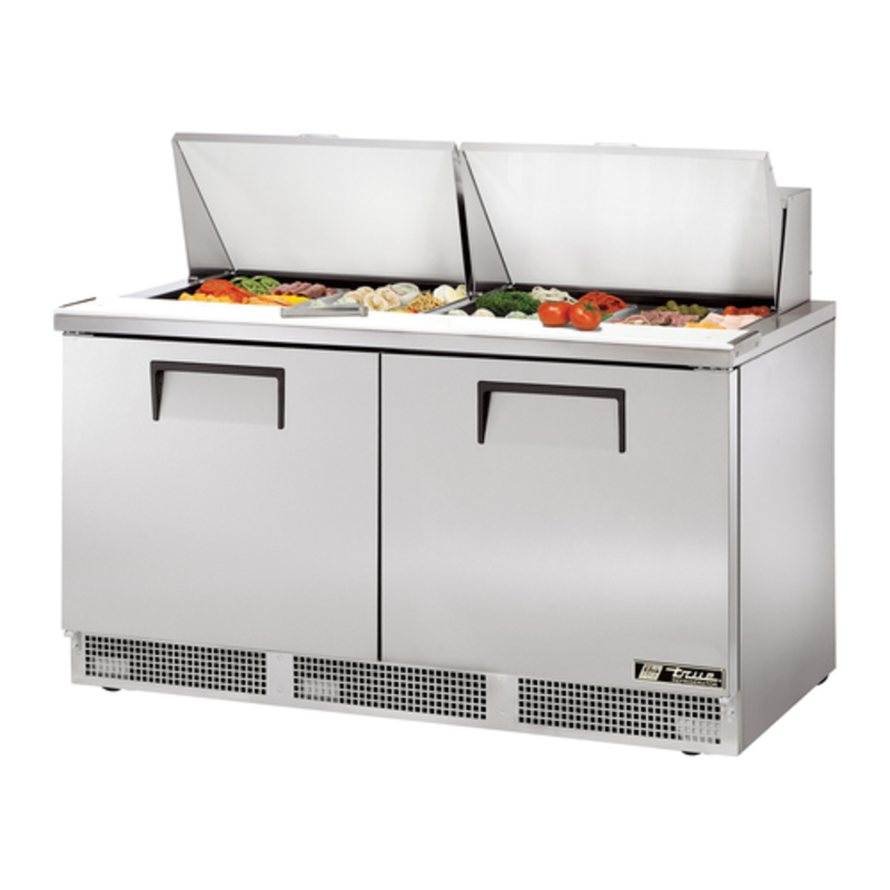 Table de préparation de sandwichs et salades True TFP-64-24M-HC Mega Top de 162 cm avec 24 bacs
