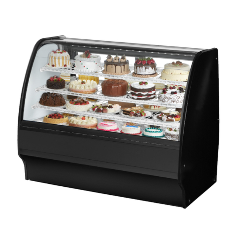 Vitrine de boulangerie réfrigérée à verre courbé True 59-1/4 po TGM-R-59-SC/SC-B-W