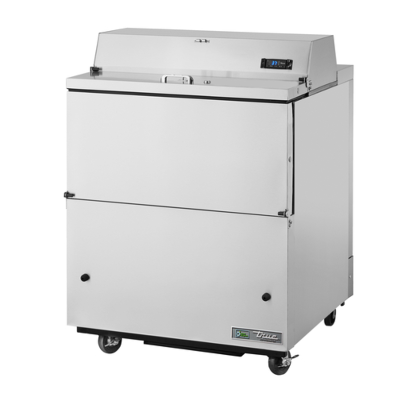 Refroidisseur de lait mobile True TMC-34-S-SS-HC en acier inoxydable à 8 caisses