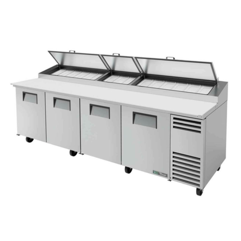 Poste de travail de table de préparation de pizza réfrigérée True TPP-AT-119-HC de 119 pouces