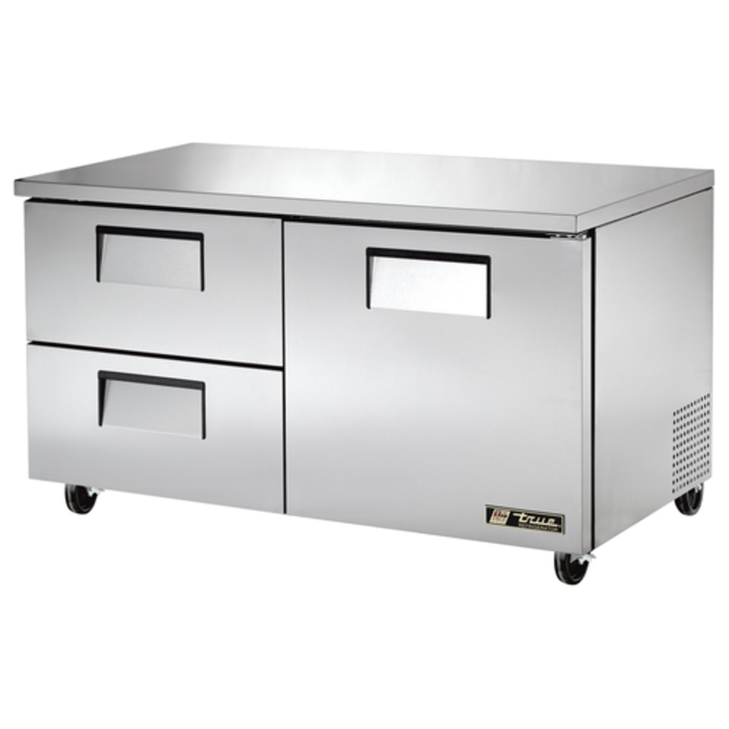 True TUC-60D-2-HC 60-Inch Undercounter Refrigerator with 1 Door and 2 Drawers