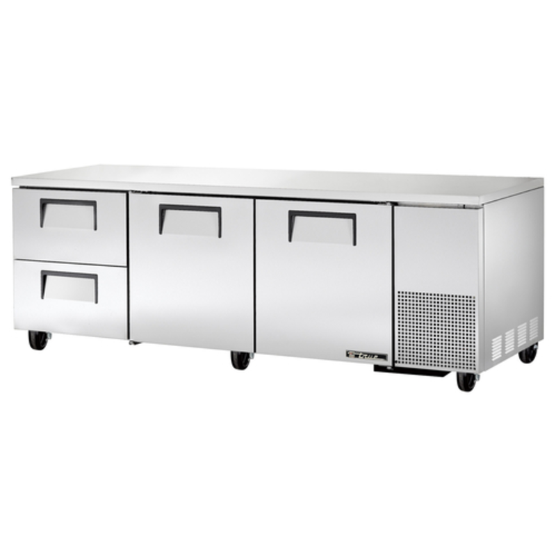 True TUC-93D-2-HC 93.25-Inch Deep Undercounter Refrigerator with Doors and Drawers