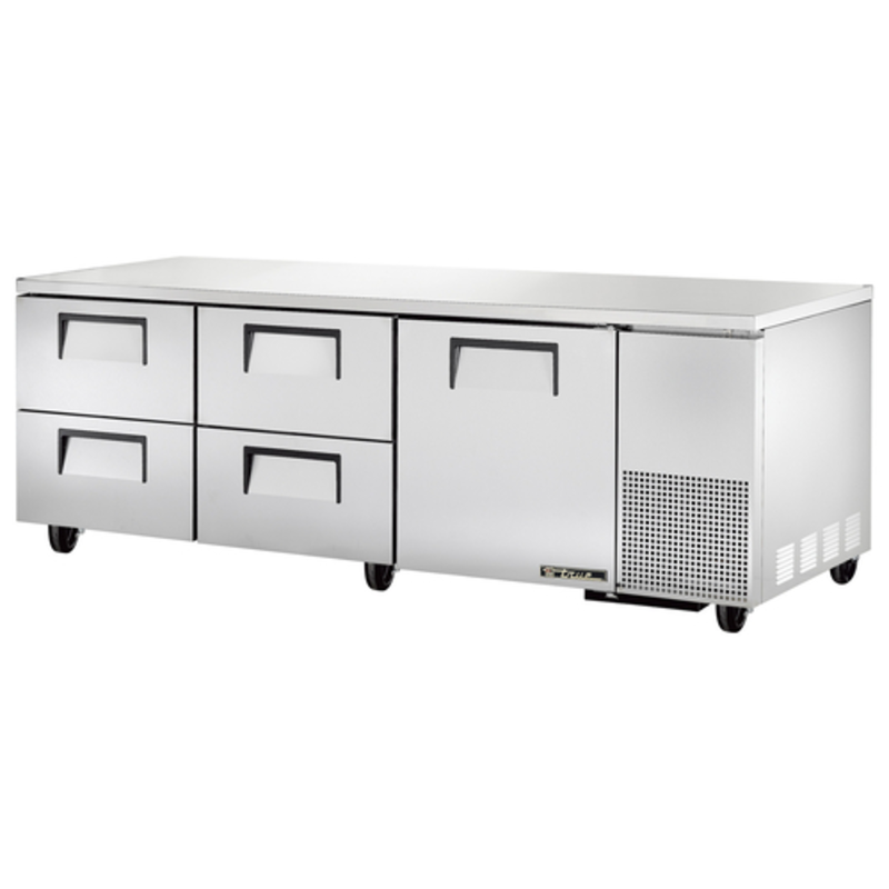 True TUC-93D-4-HC 93-Inch Deep Undercounter Refrigerator with 1 Door and 4 Drawers