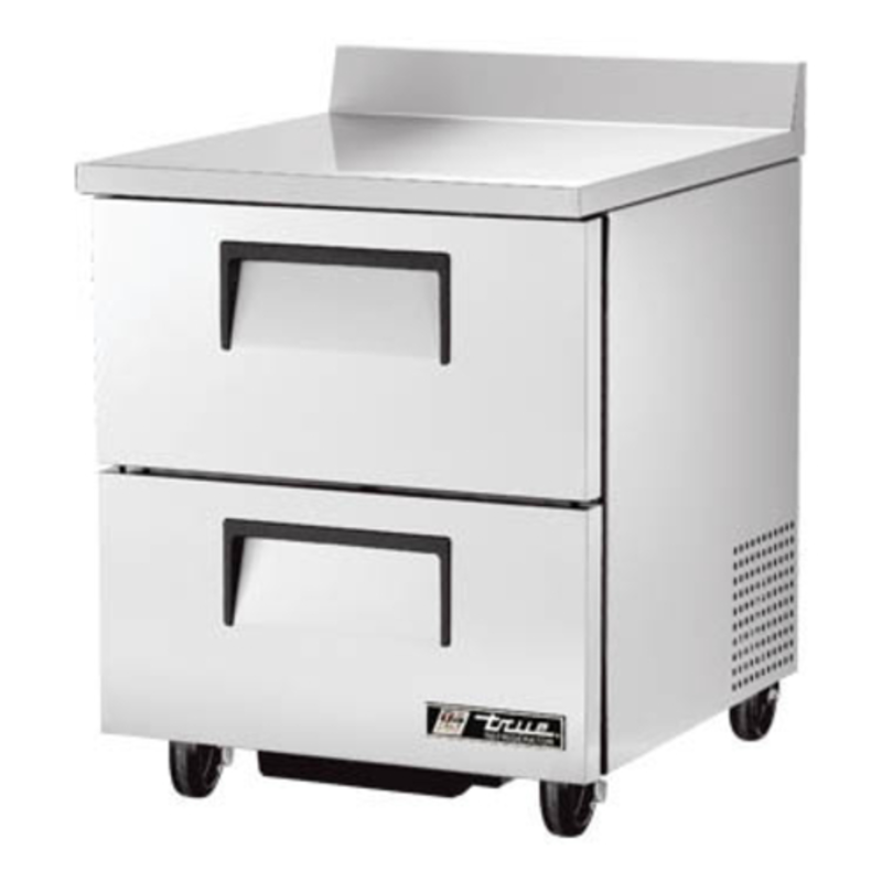 Dessus de travail réfrigéré True Refrigeration TWT-27D-2-HC de 27 pouces à tiroirs
