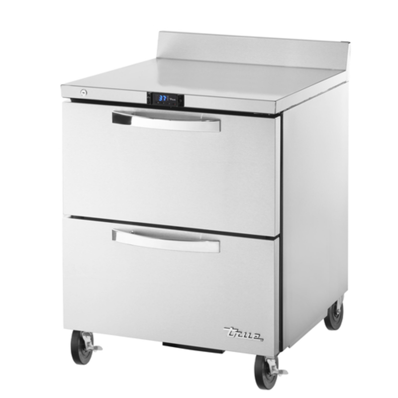 Réfrigérateur de comptoir True Refrigeration TWT-27D-2-HC~SPEC3 en acier inoxydable à 2 tiroirs de 27 pouces