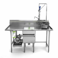 Power Soak PPU2B-66R-208-3 66-Inch Commercial Power Wash Prep Sink